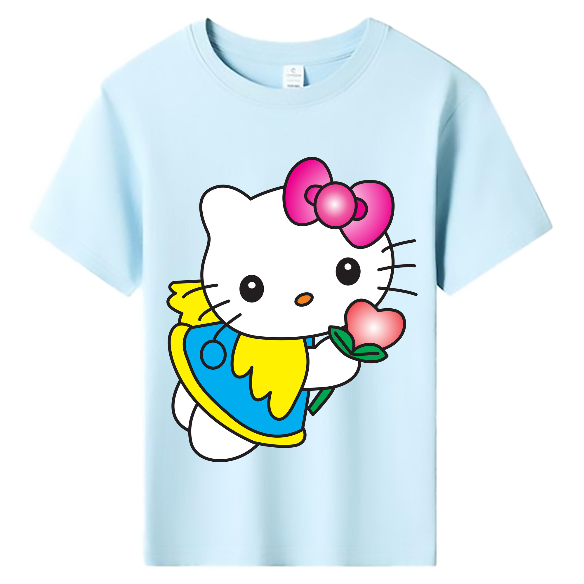（画像用） Hello Kitty ハローキティ 綿100％キッズTシャツ（フロントプリント）